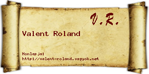 Valent Roland névjegykártya